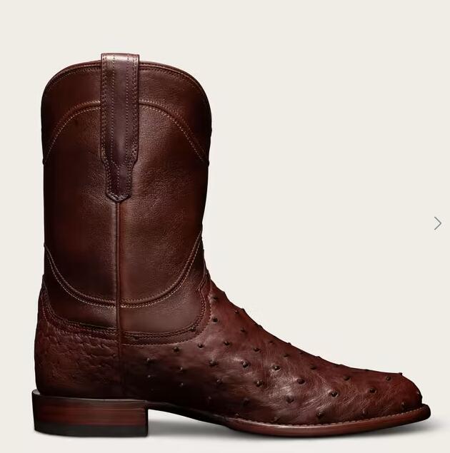 Tecovas Outlet | Men's The Duke-Mahogany Ostrich - Click Image to Close