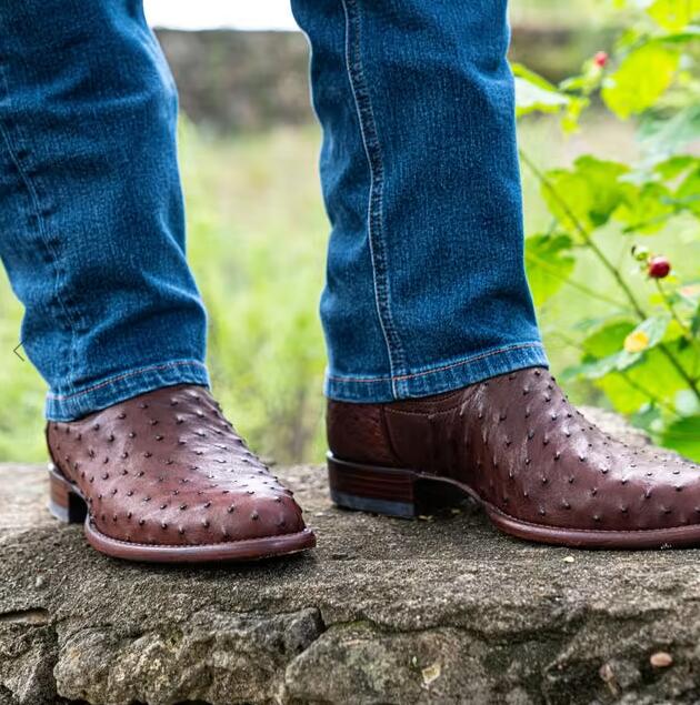 Tecovas Outlet | Men's The Duke-Mahogany Ostrich