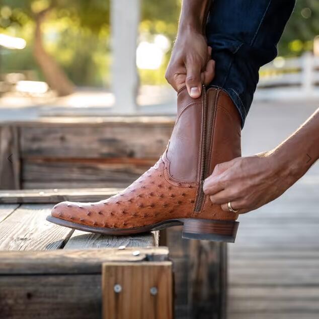 Tecovas Outlet | Men's The Zane-Pecan Ostrich