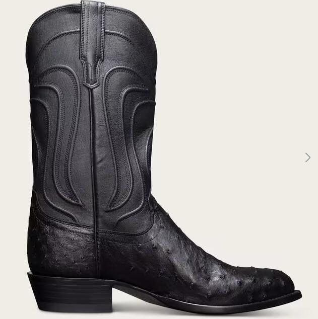 Tecovas Outlet | Men's The Wyatt-Midnight Ostrich - Click Image to Close